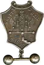 History of bodybuiding: Badge of the Latvian Athletic Society RIGAER, 1890